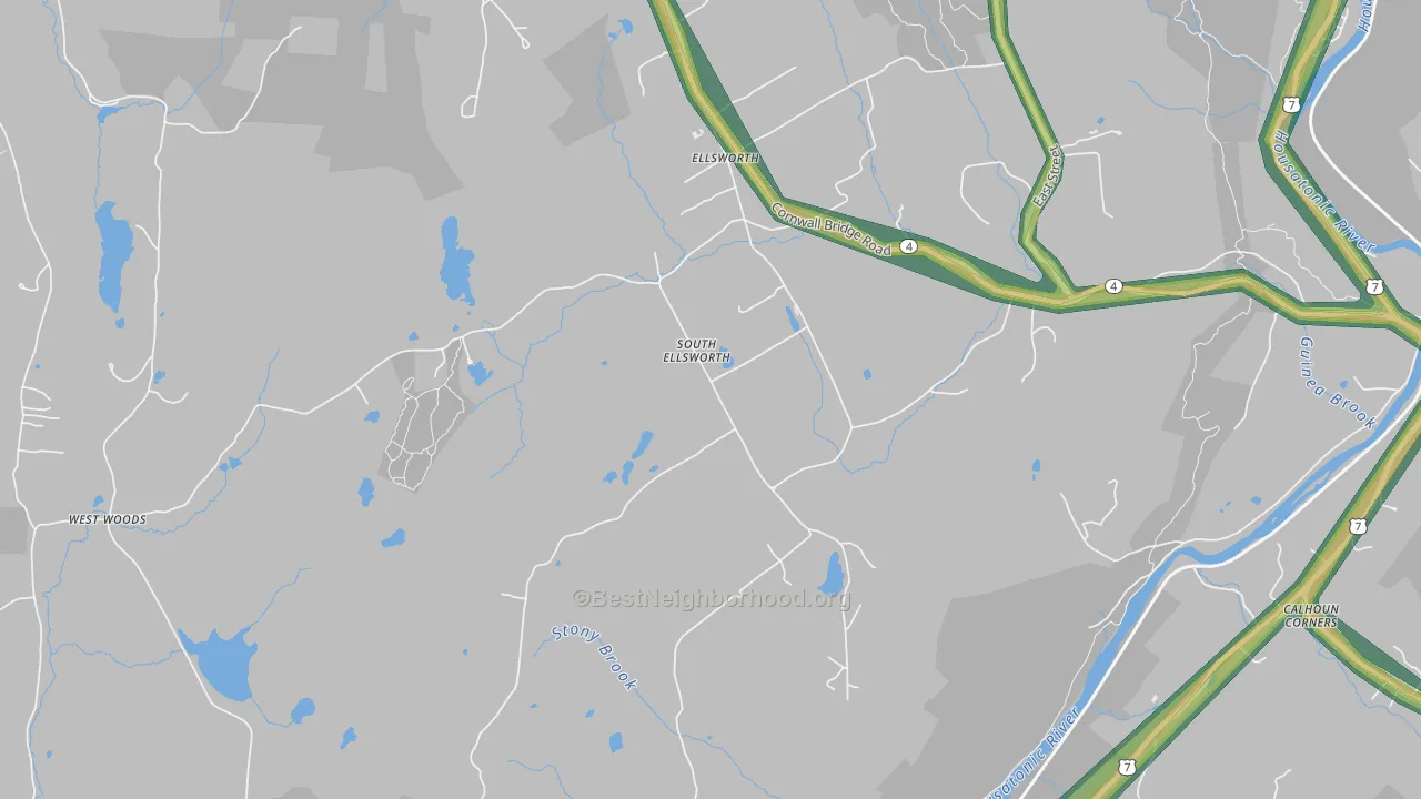 South Ellsworth, CT Map of Noise Levels in South Ellsworth