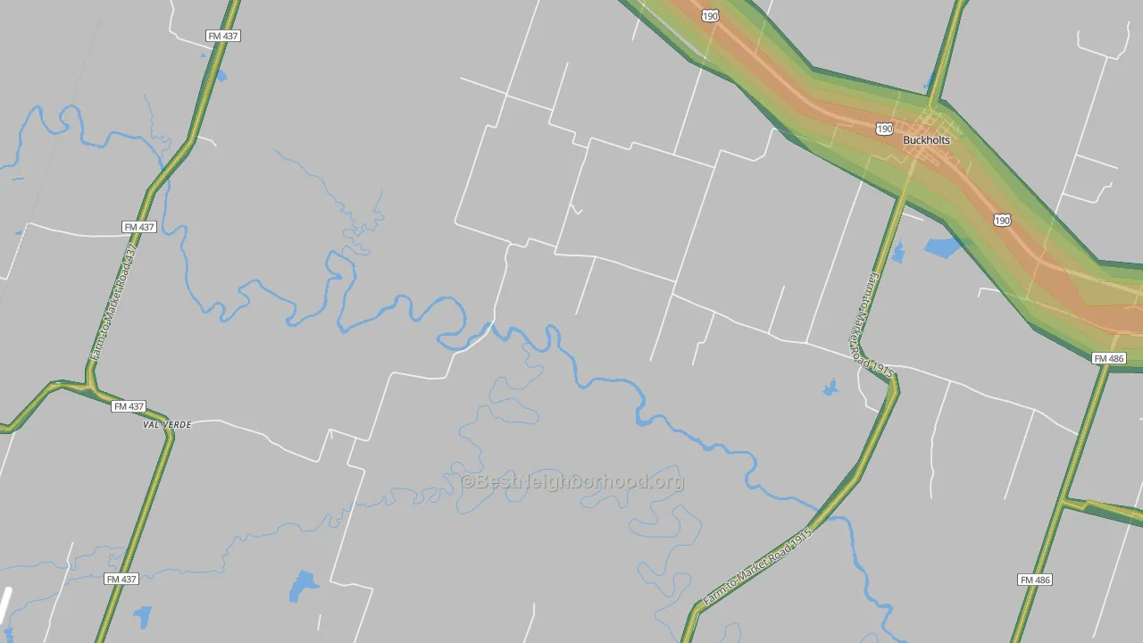 South Elm, TX Map of Noise Levels in South Elm
