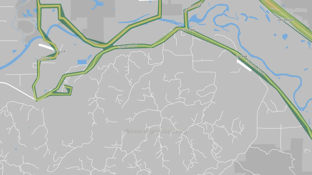 South Elma, WA Map of Noise Levels in South Elma
