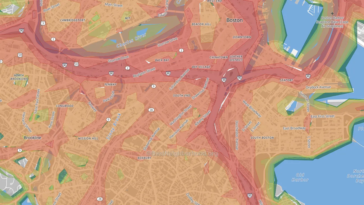 South End, Boston, MA Map of Noise Levels in South End