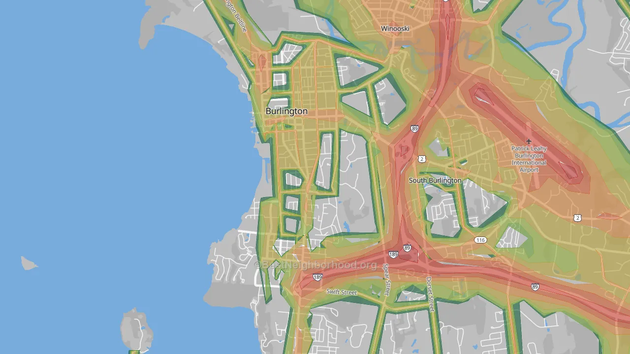 South End, Burlington, VT Map of Noise Levels in South End