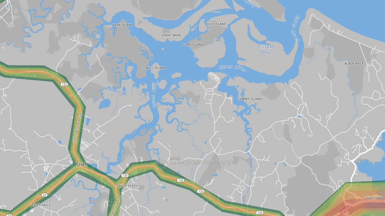 South Essex, MA Map of Noise Levels in South Essex