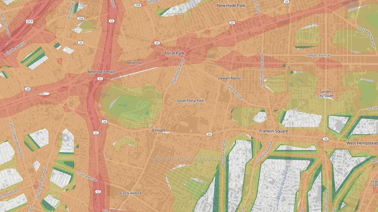 South Floral Park, NY Map of Noise Levels in South Floral Park