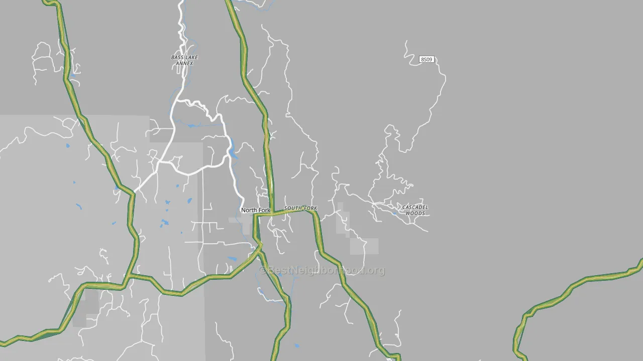 South Fork, CA Map of Noise Levels in South Fork