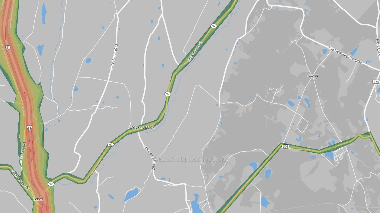 South Gibson, PA Map of Noise Levels in South Gibson