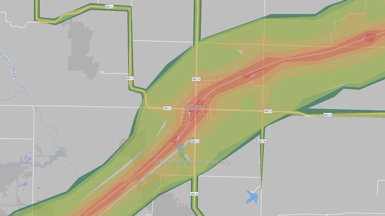 South Gorin, MO Map of Noise Levels in South Gorin