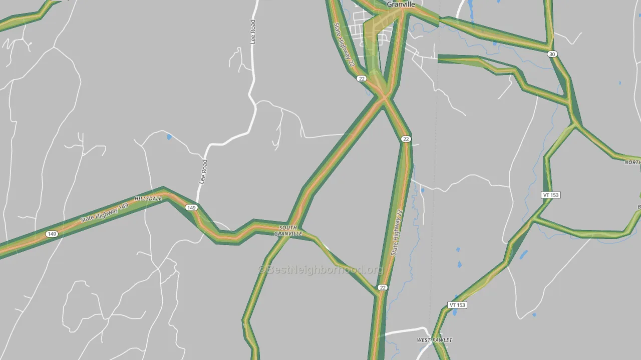 South Granville, NY Map of Noise Levels in South Granville