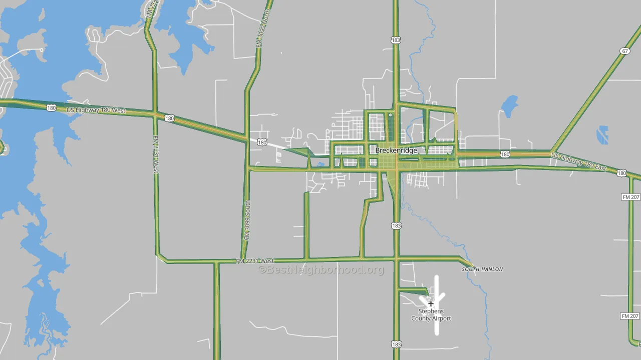 South Hanlon, TX Map of Noise Levels in South Hanlon