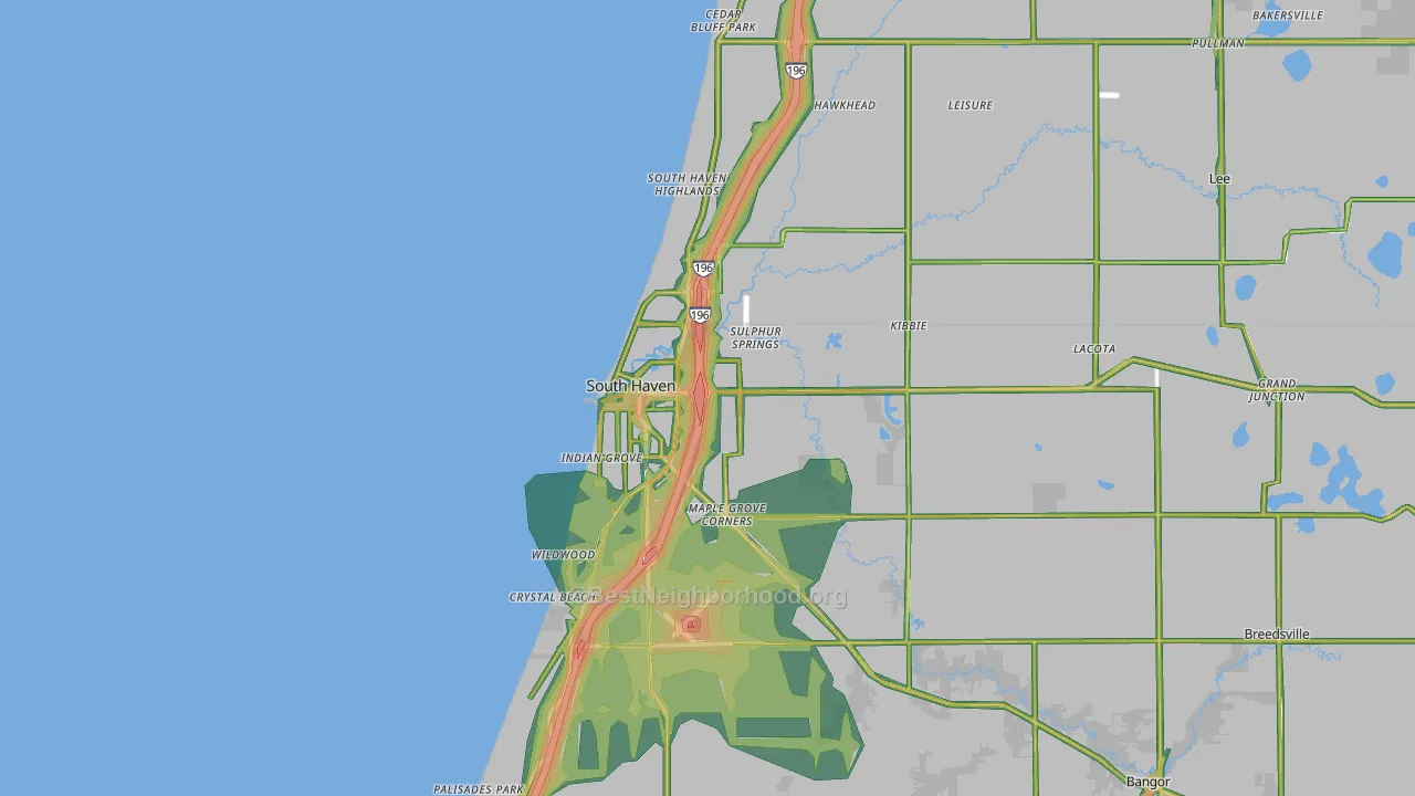 South Haven, MI Map of Noise Levels in South Haven