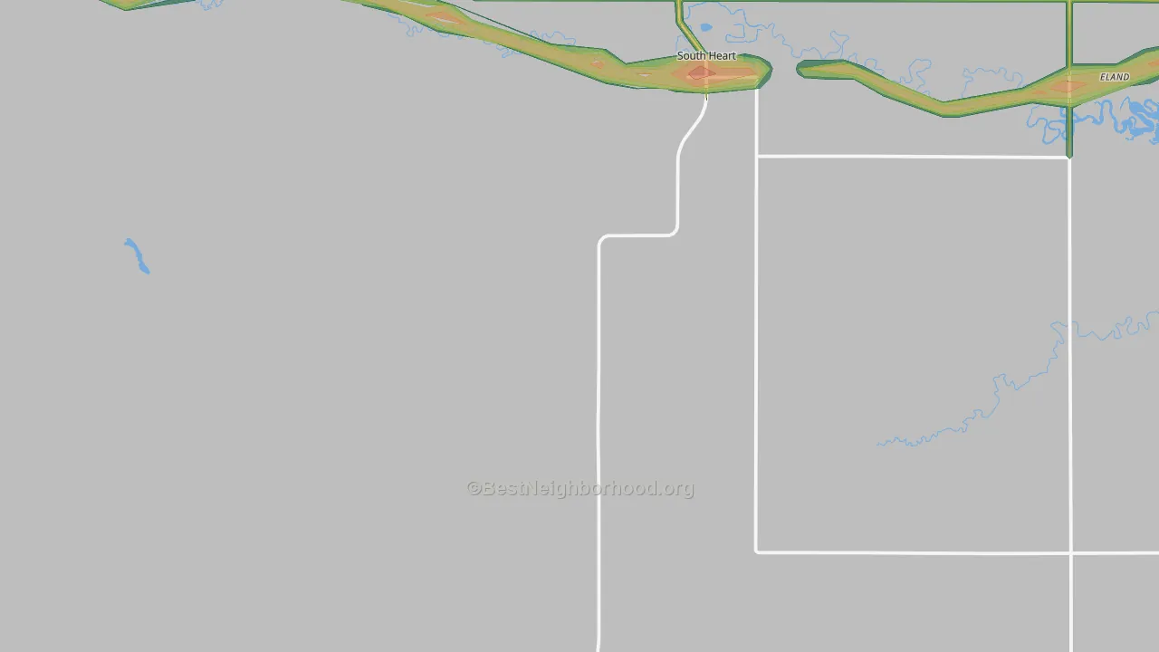 South Heart, ND Map of Noise Levels in South Heart