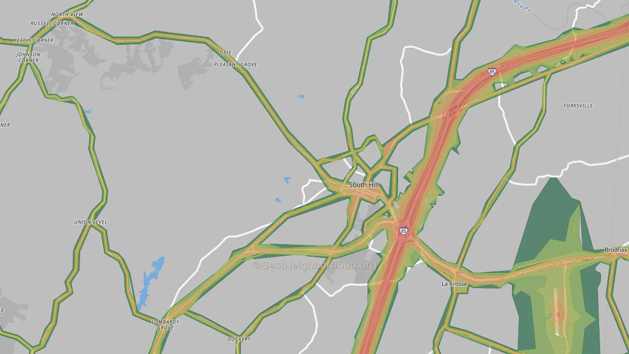 South Hill, VA Map of Noise Levels in South Hill