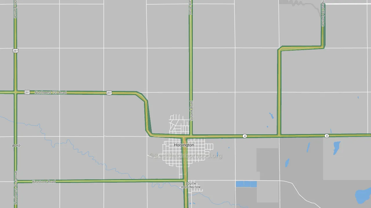 South Hoisington, KS Map of Noise Levels in South Hoisington
