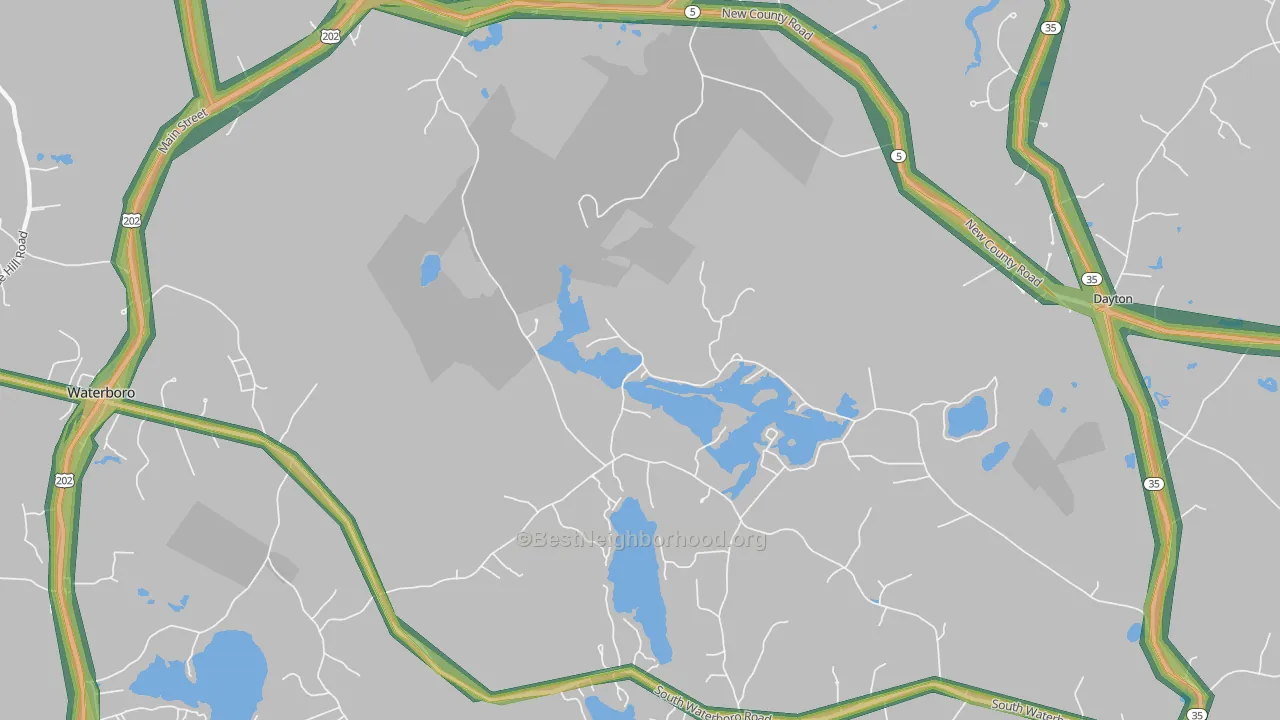 South Hollis, ME Map of Noise Levels in South Hollis