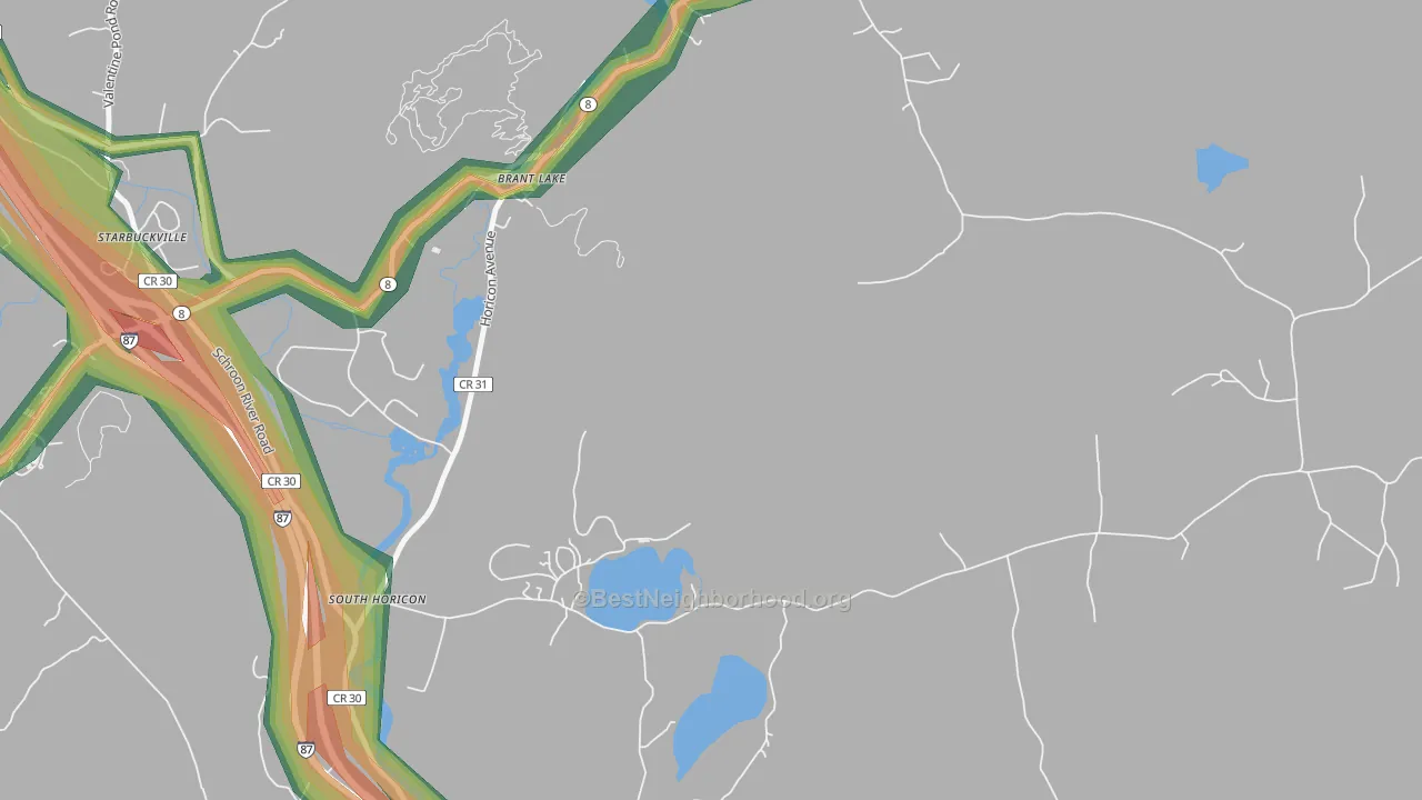South Horicon, NY Map of Noise Levels in South Horicon