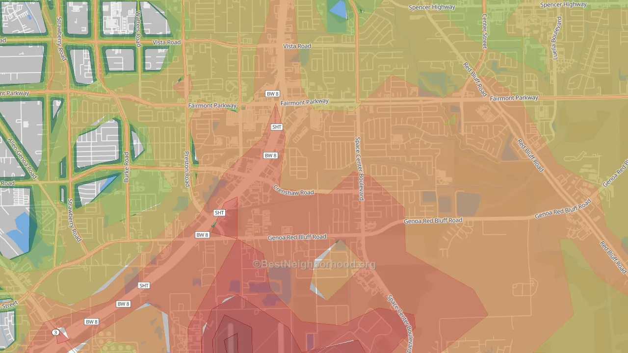South Houston Gardens, Pasadena, TX Map of Noise Levels in South Houston Gardens