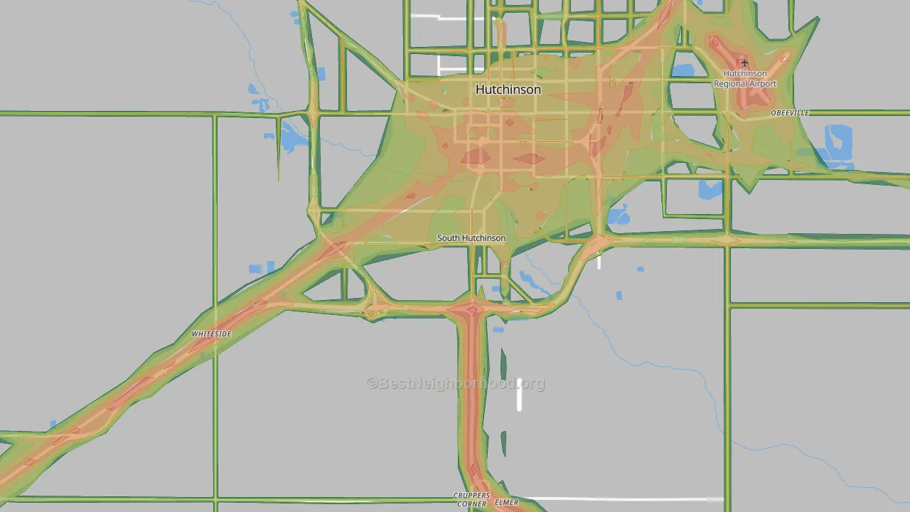 South Hutchinson, KS Map of Noise Levels in South Hutchinson