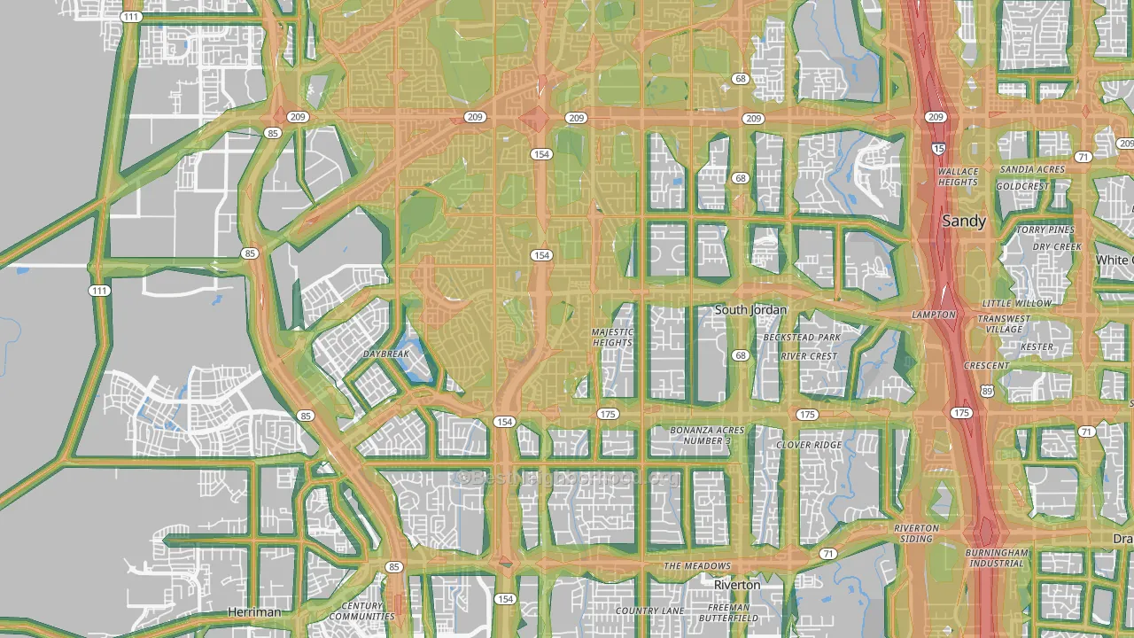 South Jordan, UT Map of Noise Levels in South Jordan