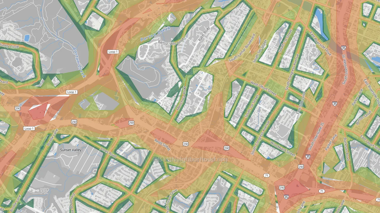 South Lamar, Austin, TX Map of Noise Levels in South Lamar