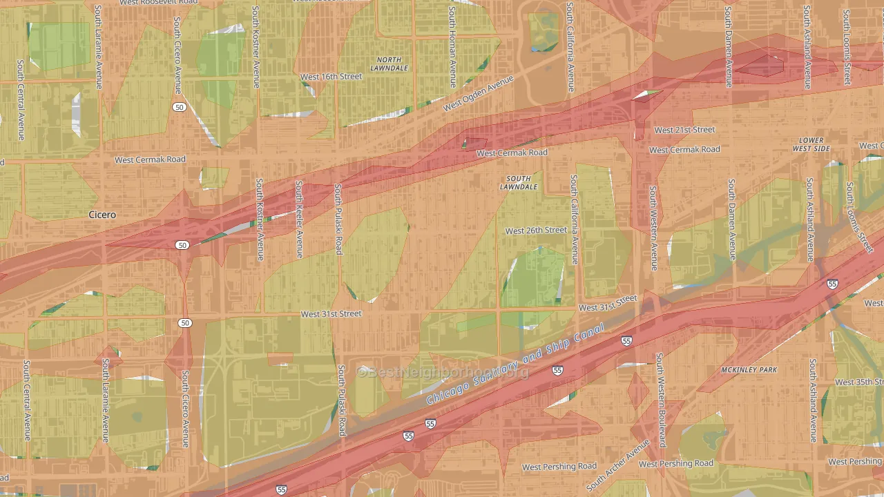 South Lawndale, Chicago, IL Map of Noise Levels in South Lawndale