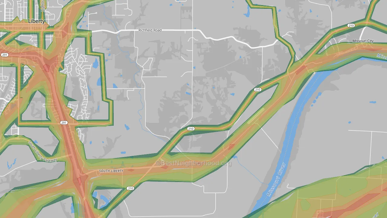 South Liberty, MO Map of Noise Levels in South Liberty