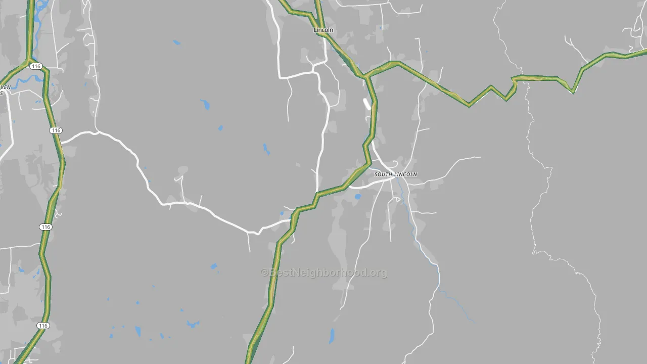 South Lincoln, VT Map of Noise Levels in South Lincoln