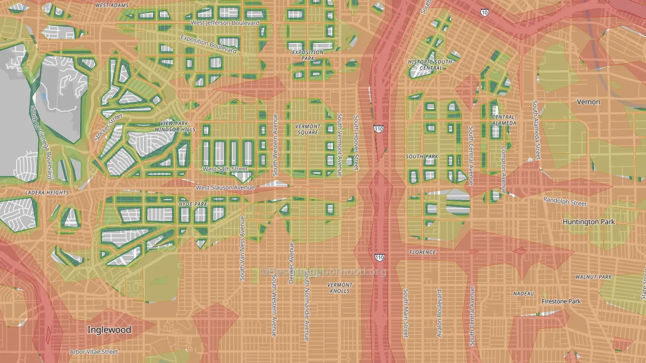 South Los Angeles, Los Angeles, CA Map of Noise Levels in South Los Angeles