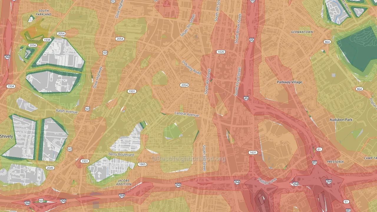 South Louisville, Louisville, KY Map of Noise Levels in South Louisville