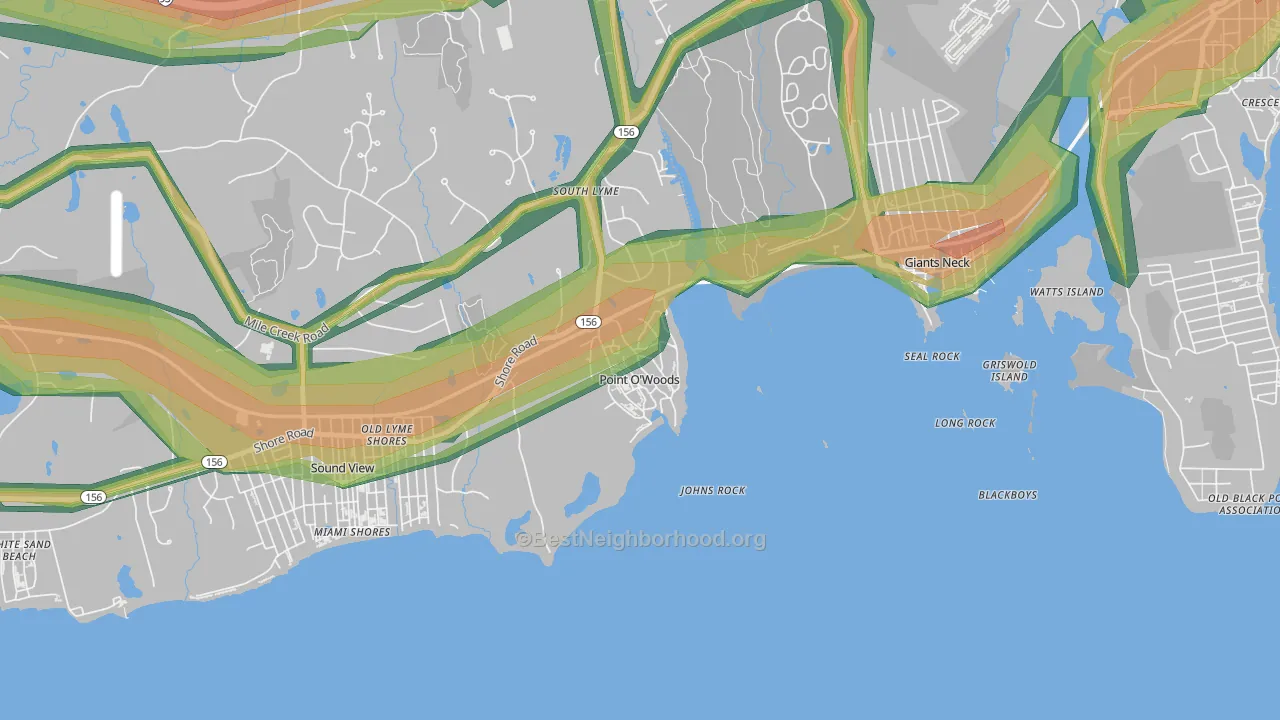 South Lyme, CT Map of Noise Levels in South Lyme