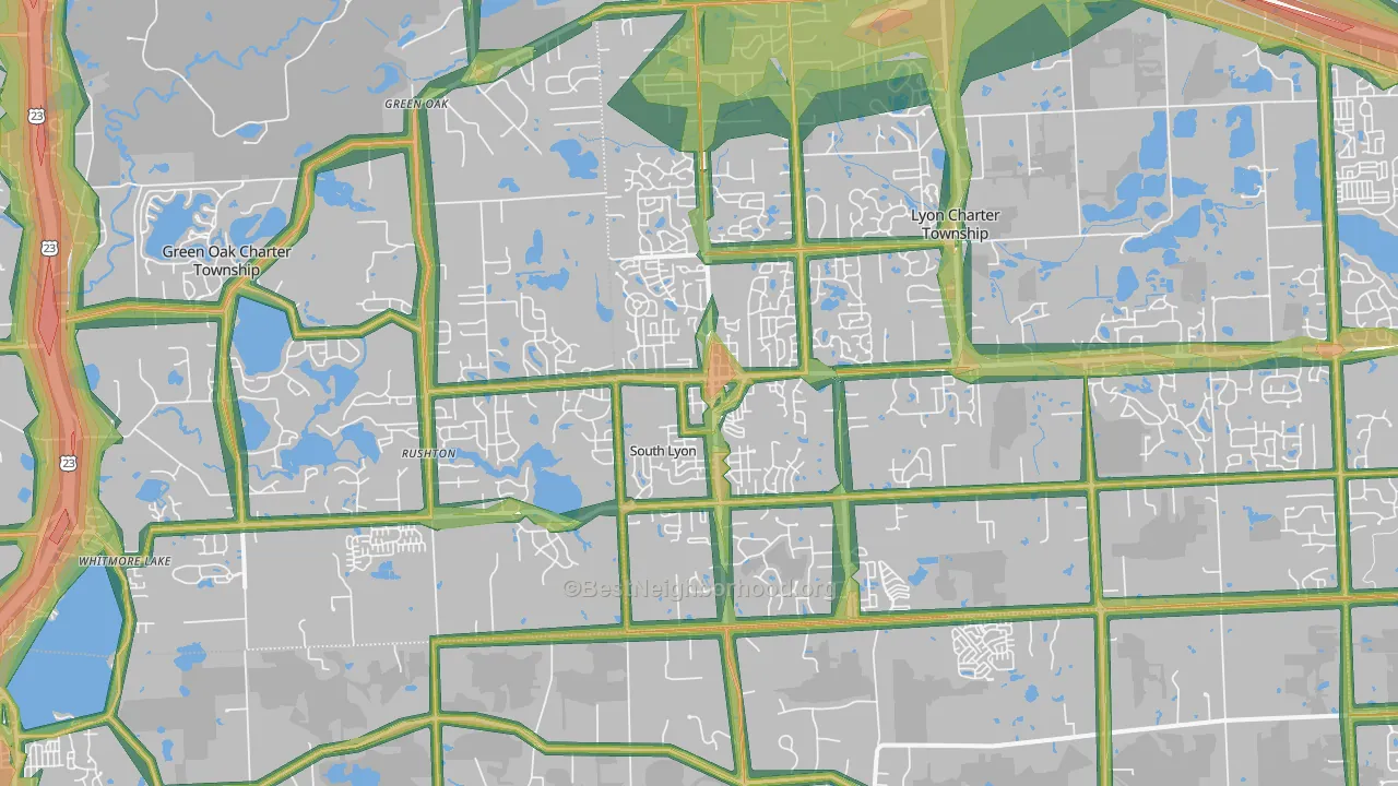 South Lyon, MI Map of Noise Levels in South Lyon