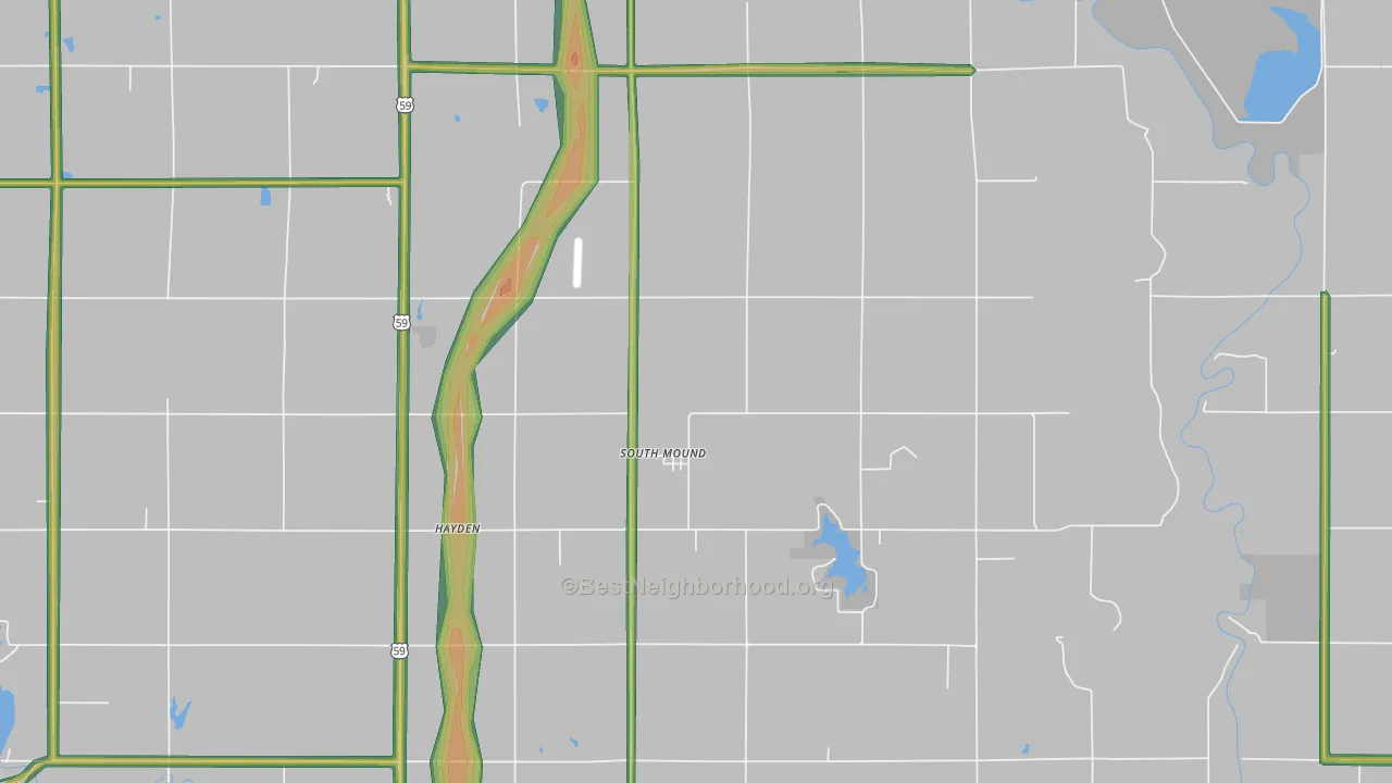 South Mound, KS Map of Noise Levels in South Mound