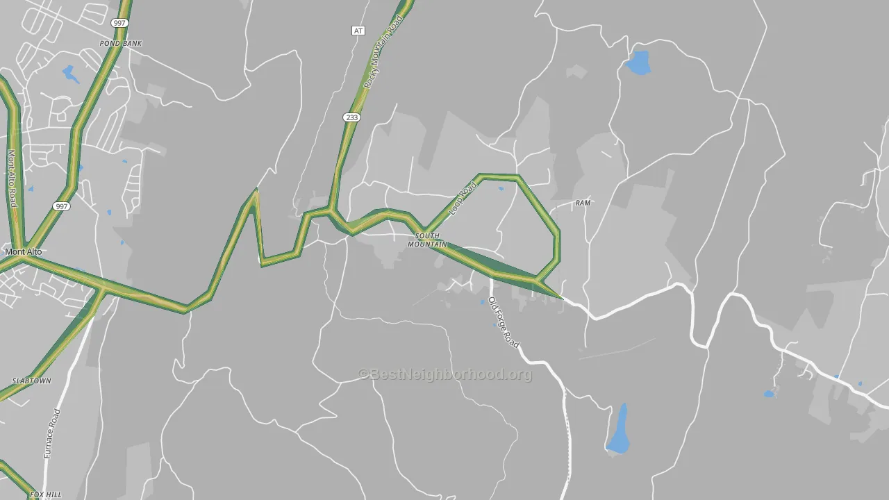 South Mountain, PA Map of Noise Levels in South Mountain