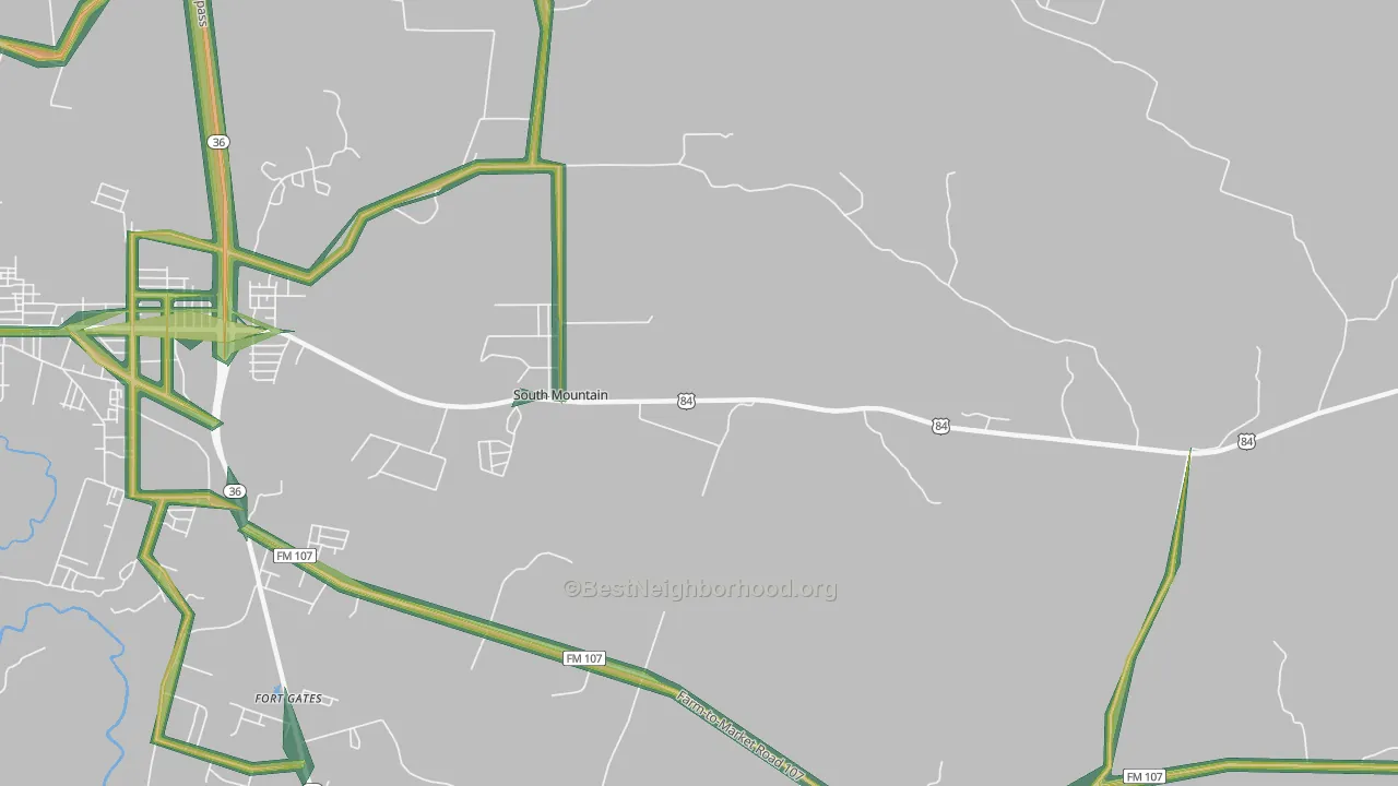 South Mountain, TX Map of Noise Levels in South Mountain