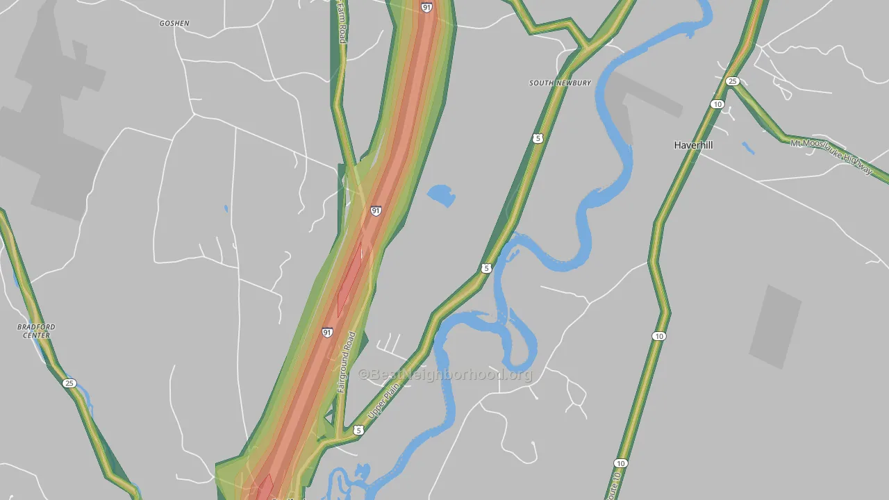 South Newbury, VT Map of Noise Levels in South Newbury