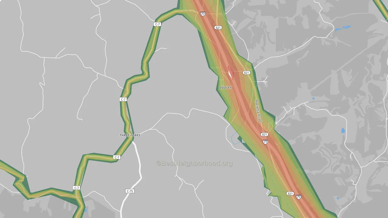 South Olive, OH Map of Noise Levels in South Olive