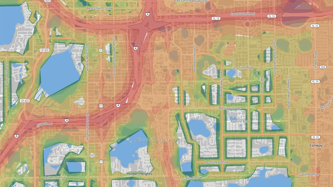 South Orange, Orlando, FL Map of Noise Levels in South Orange