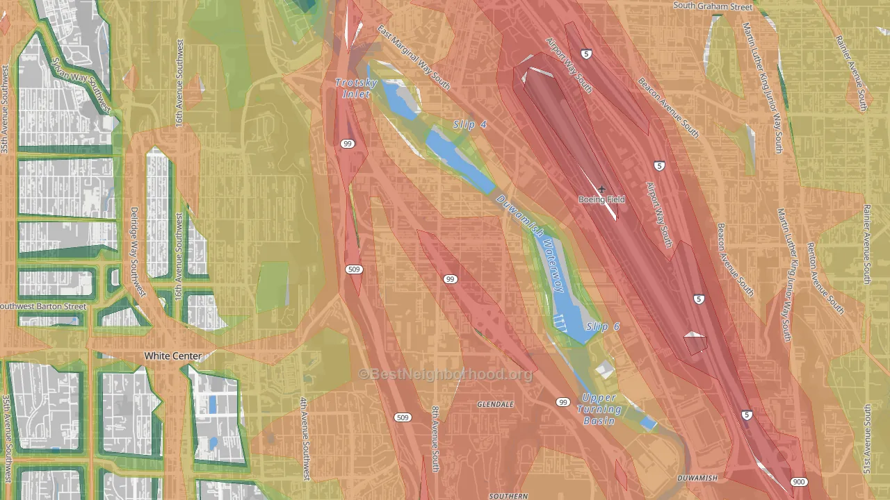 South Park, Seattle, WA Map of Noise Levels in South Park
