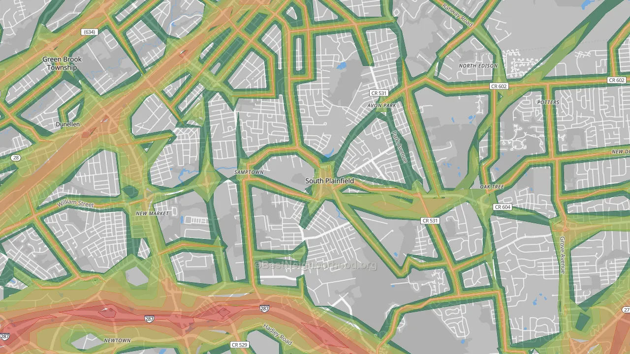 South Plainfield, NJ Map of Noise Levels in South Plainfield