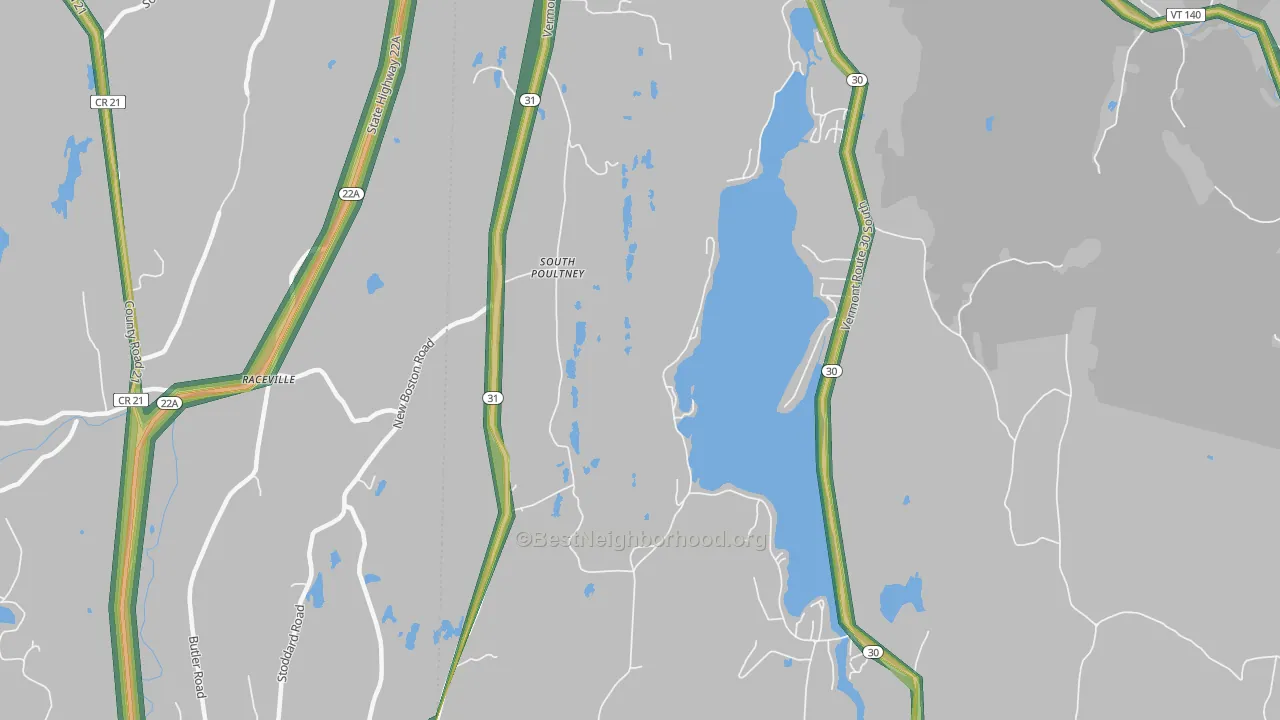 South Poultney, VT Map of Noise Levels in South Poultney