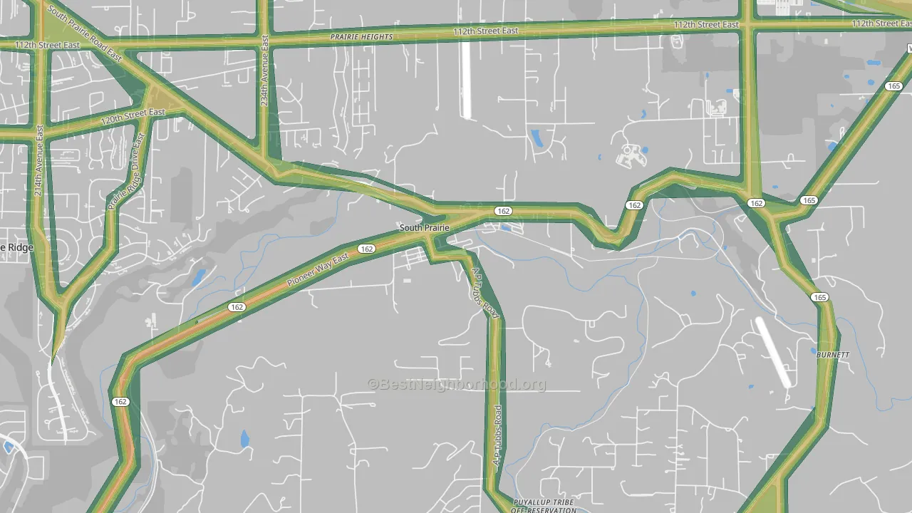 South Prairie, WA Map of Noise Levels in South Prairie