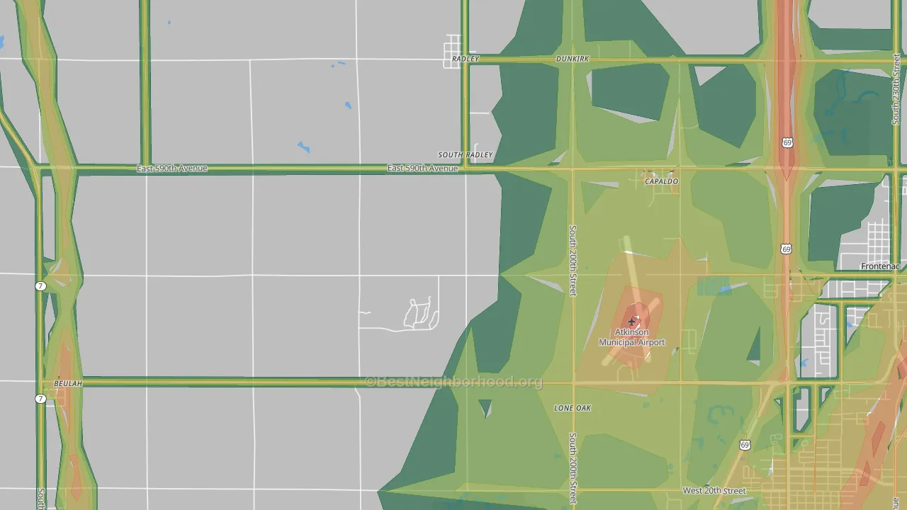 South Radley, KS Map of Noise Levels in South Radley