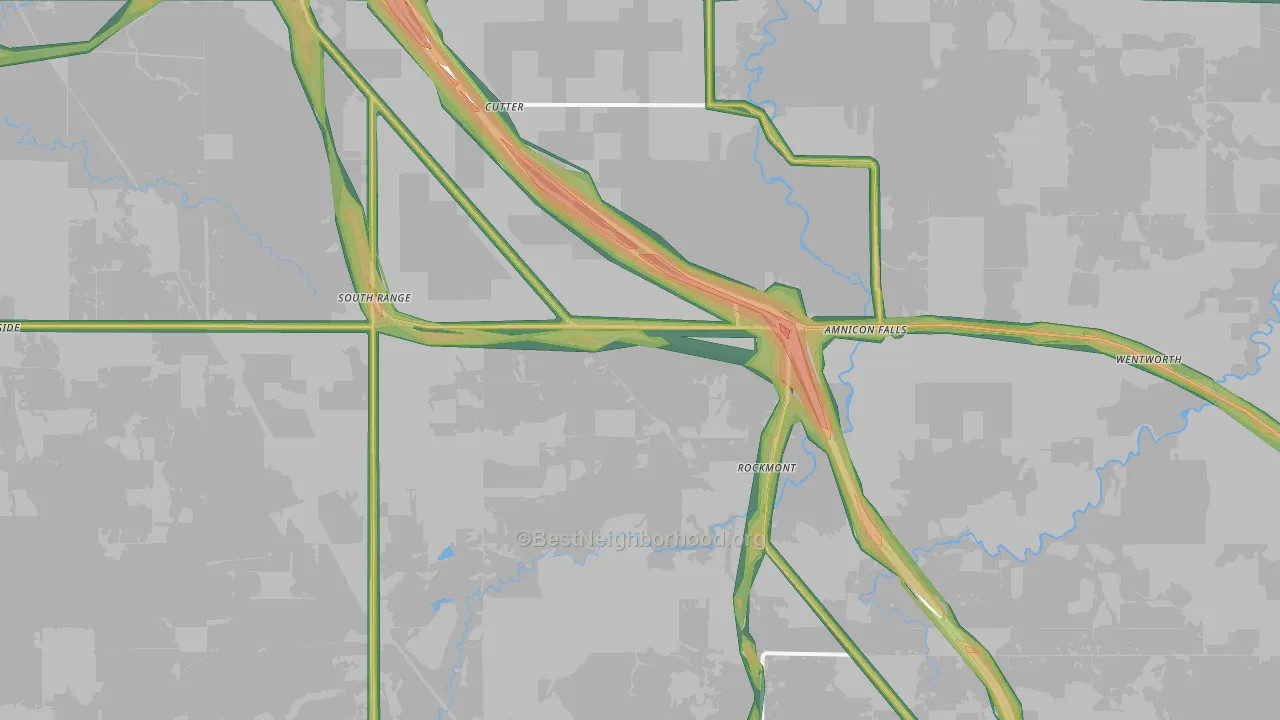 South Range, WI Map of Noise Levels in South Range