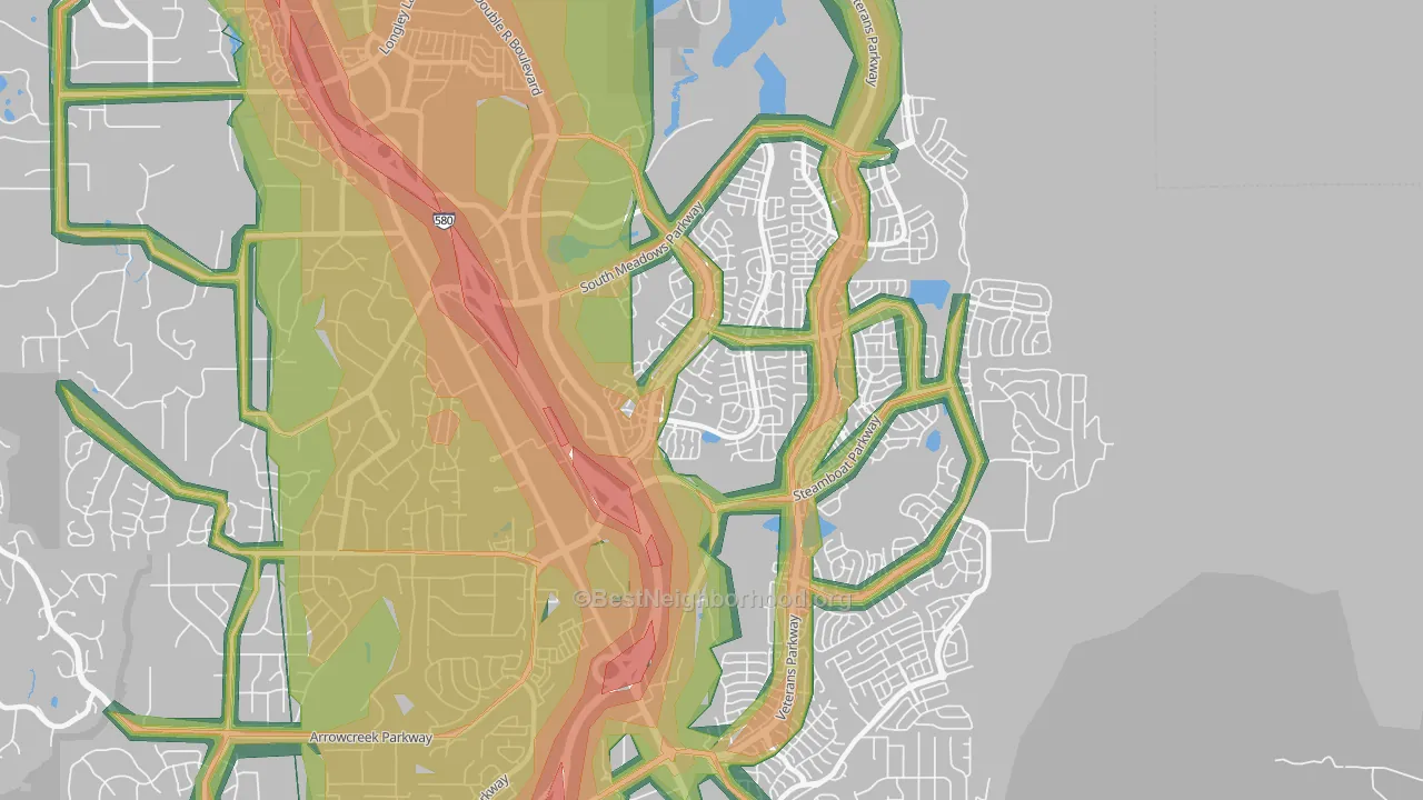 South Reno, Reno, NV Map of Noise Levels in South Reno