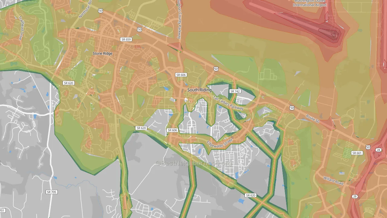 South Riding, VA Map of Noise Levels in South Riding