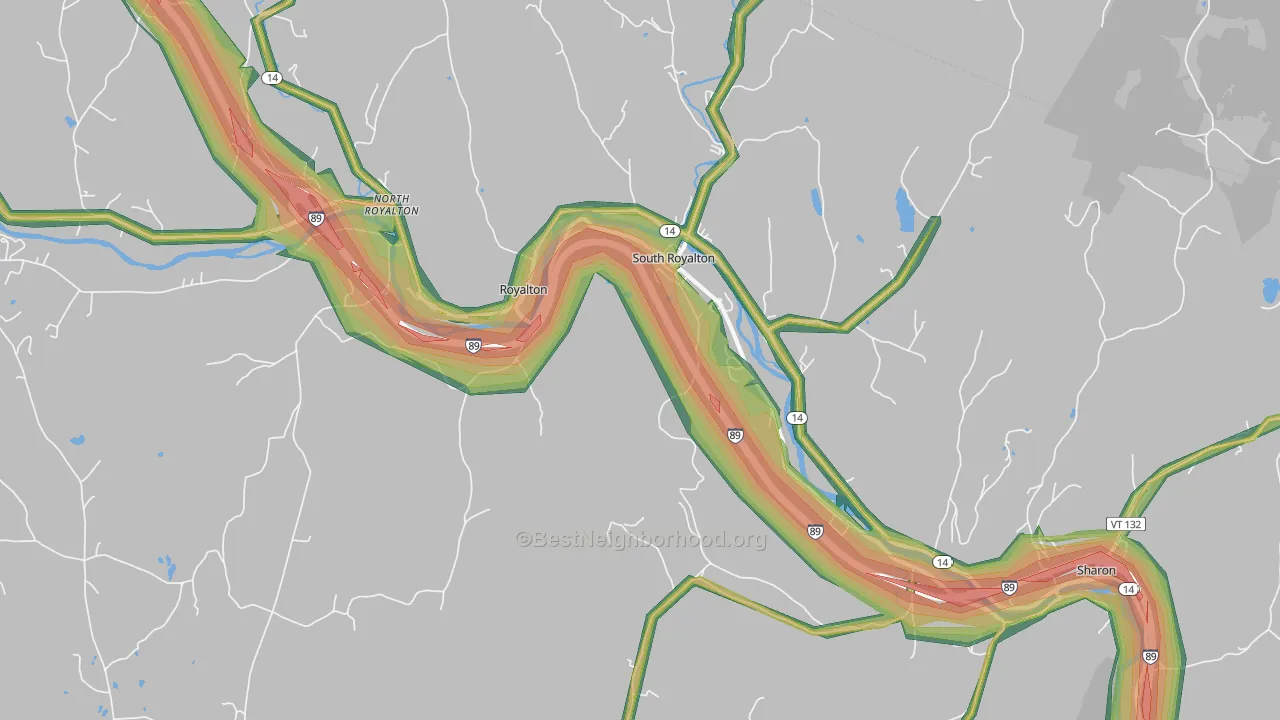 South Royalton, VT Map of Noise Levels in South Royalton