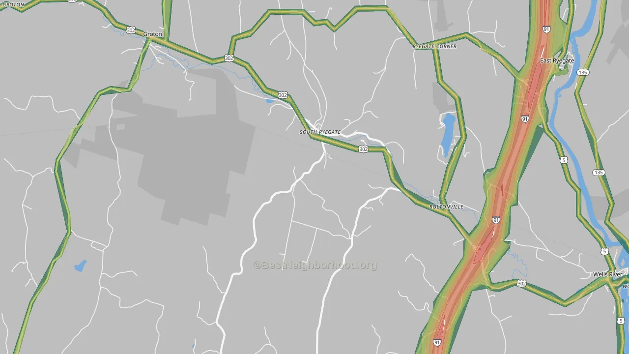 South Ryegate, VT Map of Noise Levels in South Ryegate