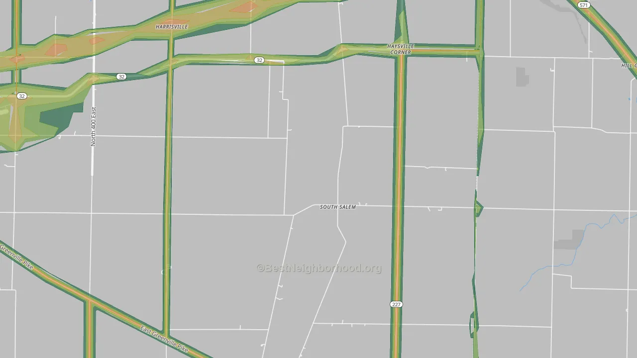 South Salem, IN Map of Noise Levels in South Salem