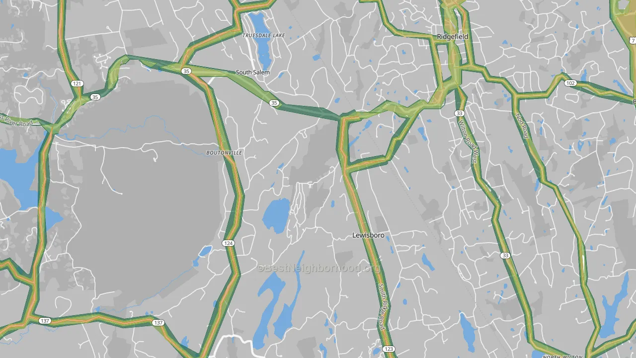 South Salem, NY Map of Noise Levels in South Salem