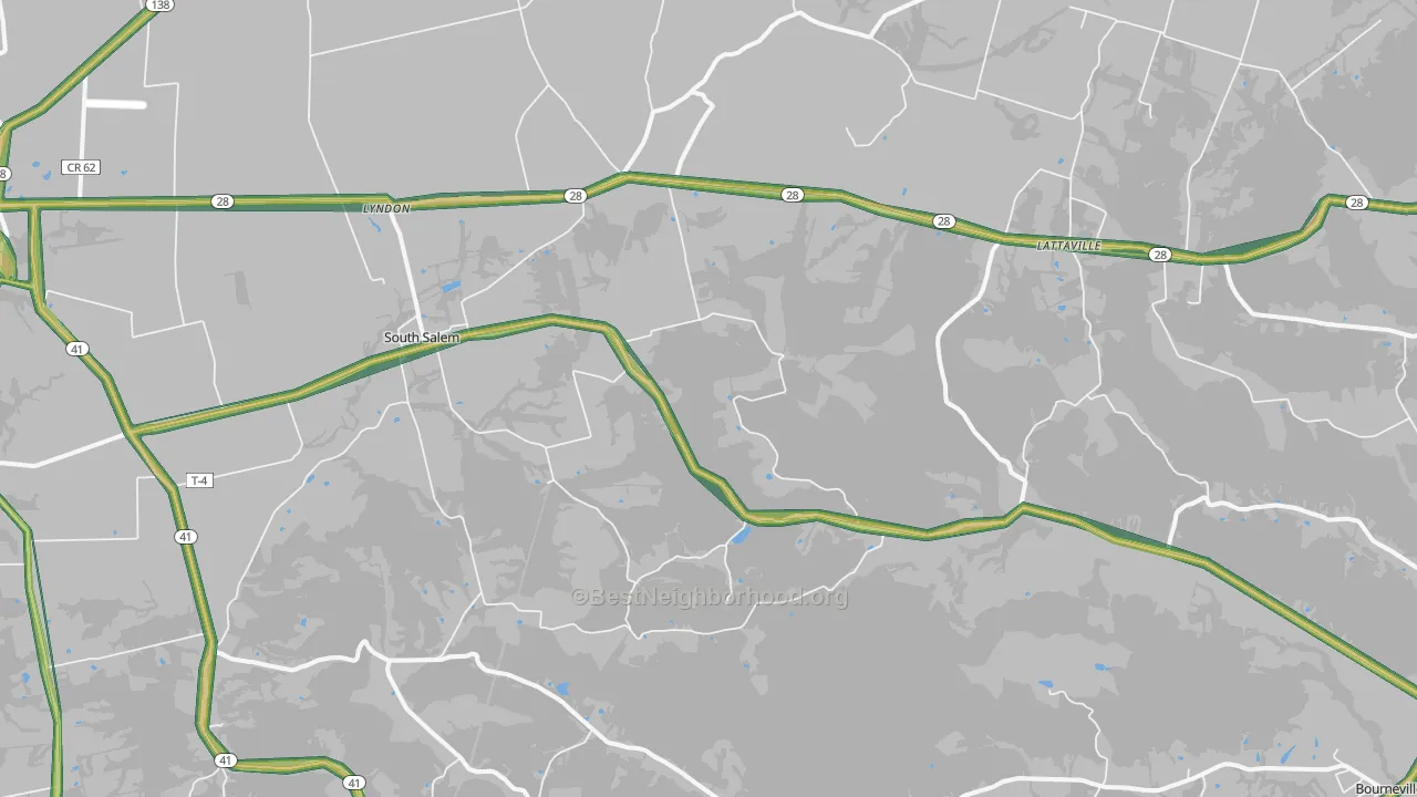 South Salem, OH Map of Noise Levels in South Salem