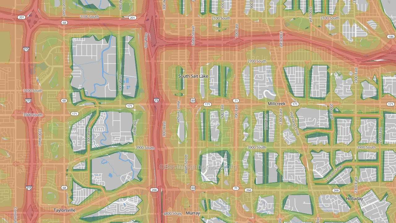 South Salt Lake, UT Map of Noise Levels in South Salt Lake