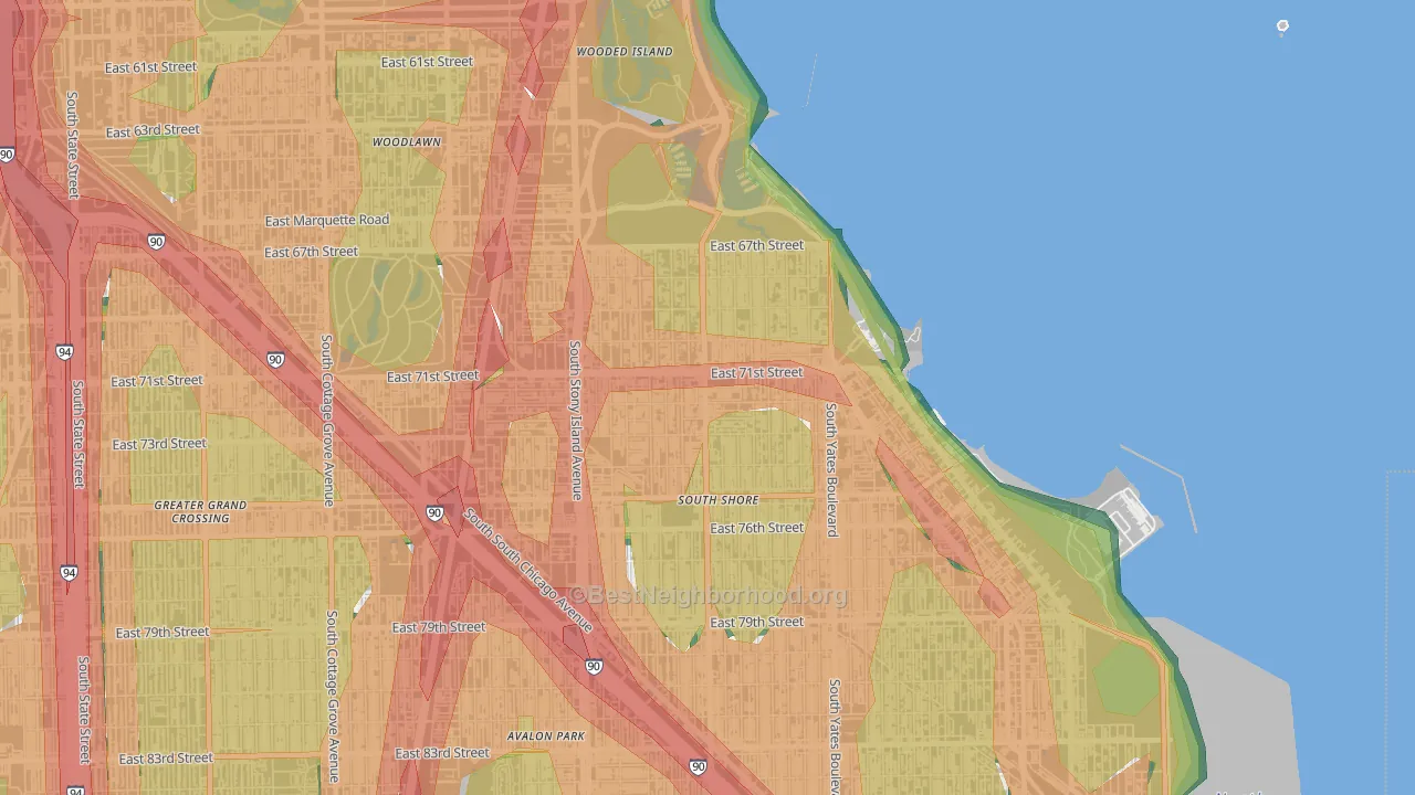 South Shore, Chicago, IL Map of Noise Levels in South Shore
